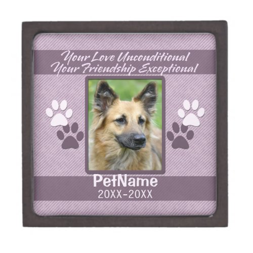 Unconditional Love Pet Sympathy Custom Keepsake Box