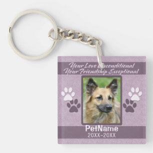 Unconditional Love Pet Sympathy Custom Keychain