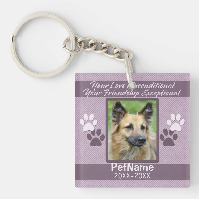 Unconditional Love Pet Sympathy Custom Keychain (Front)
