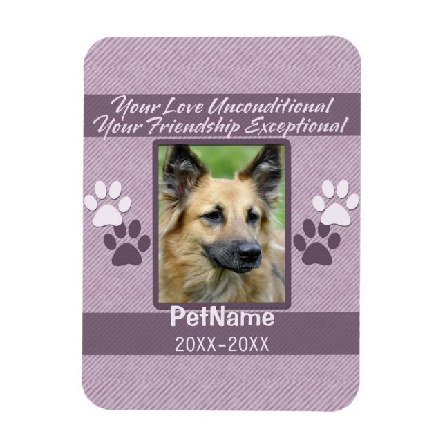 Unconditional Love Pet Sympathy Custom Magnet (Vertical)