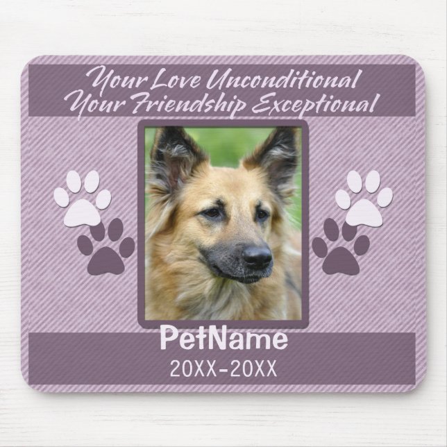 Unconditional Love Pet Sympathy Custom Mouse Pad (Front)