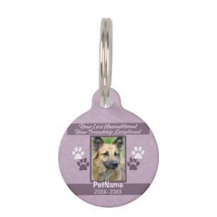 Unconditional Love Pet Sympathy Custom Pet ID Tag