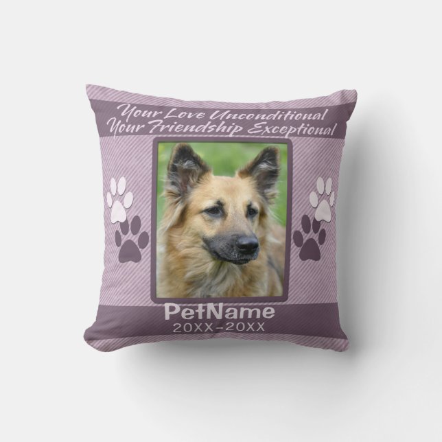 Unconditional Love Pet Sympathy Custom Throw Pillow (Front)