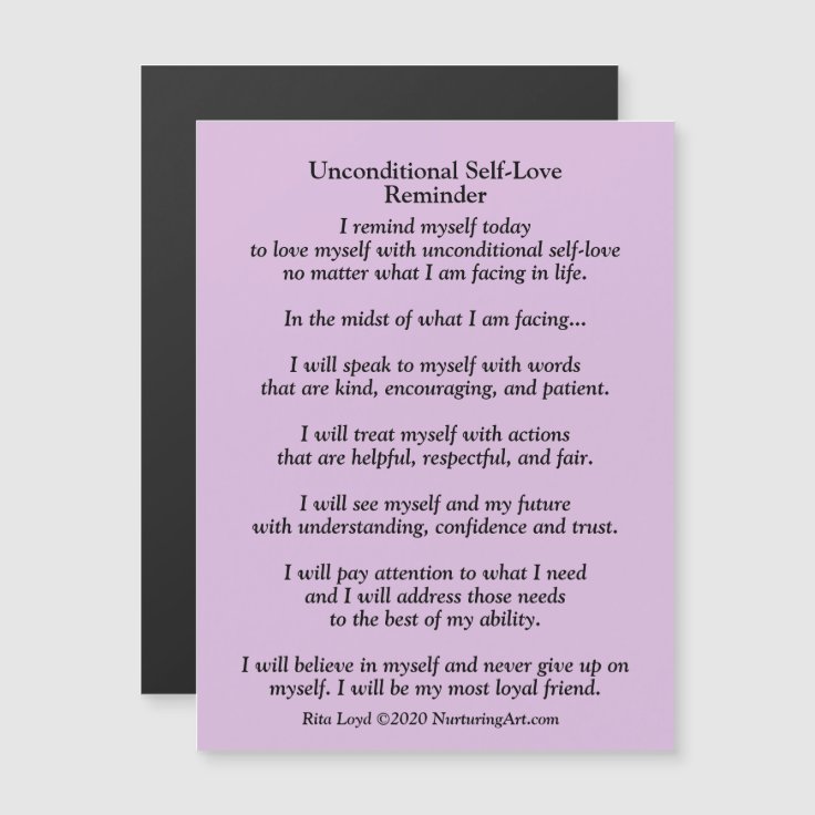 Unconditional selflove reminder Zazzle