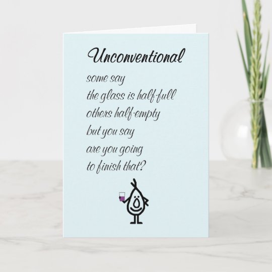 Unconventional  A Funny Thinking Of You Poem Card  Zazzle.com