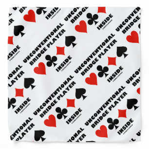 Unconventional Bridge Player Inside Card Suits Bandana