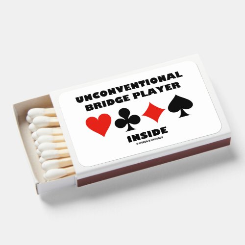 Unconventional Bridge Player Inside Card Suits Matchboxes