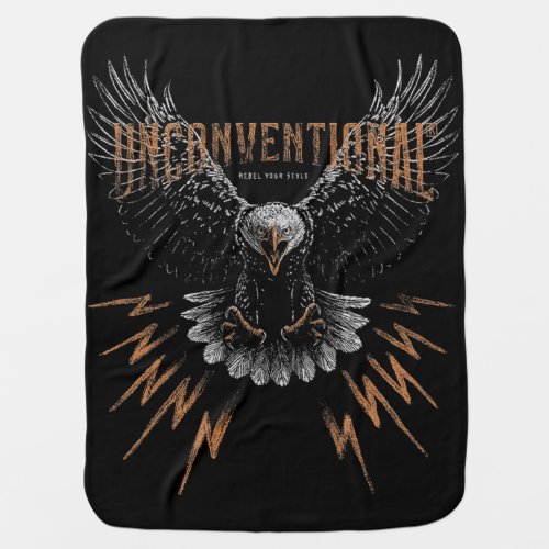 Unconventional Eagle T_Shirt Design Template Baby Blanket