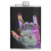 Unconventional Rock Hand Vinyl Wrapped Flask
