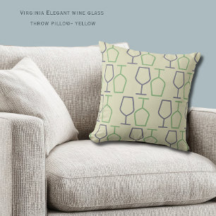 Uncork & Relax   Virginia Wine Lover Yellow Throw Pillow