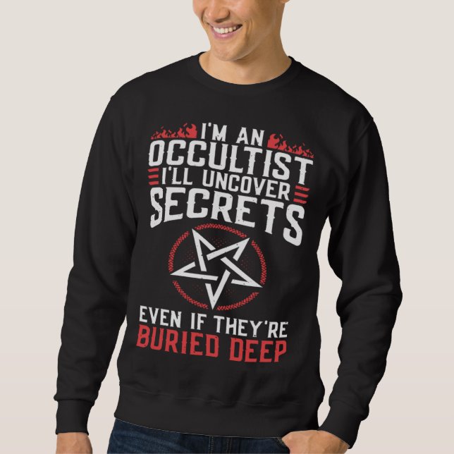 Uncover Secrets Satanic Baphomet Witchcraft Goth O Sweatshirt (Front)