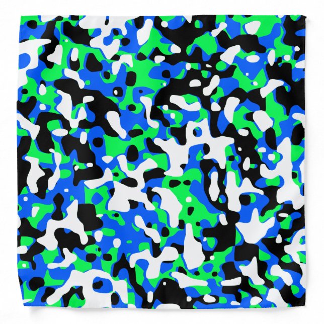 Uncovered Camouflage Neon Blue Bandana (Front)