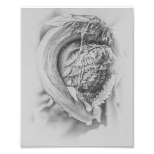 Uncurling Woodland Fern Black and White Print 3