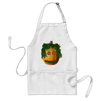 Uncut Pumpkin Face Adult Apron