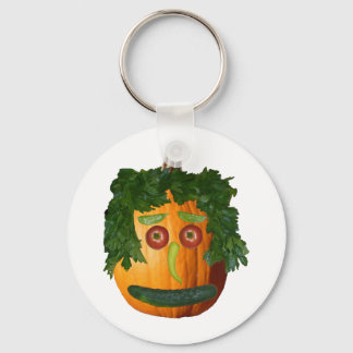Uncut Pumpkin Face Keychain
