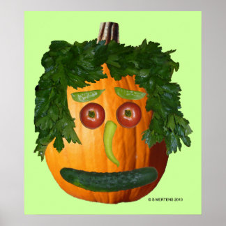 Uncut Pumpkin Face Poster