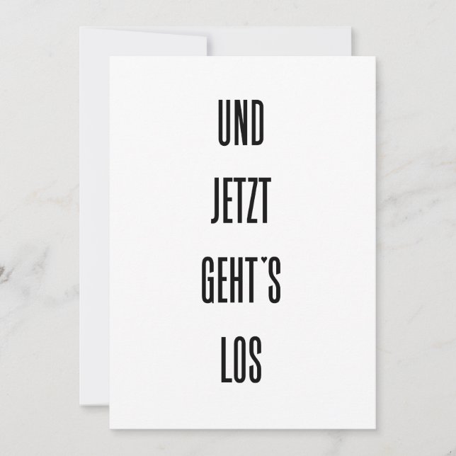 Und jetzt geht's los - card (Front)