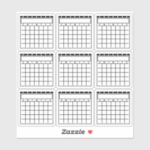 Undated Blank Calendars Planner Sticker