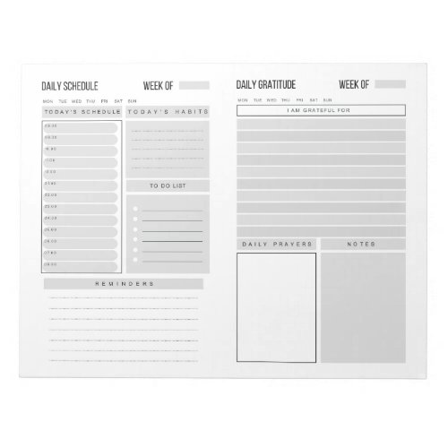 Undated Daily Planner Notepad
