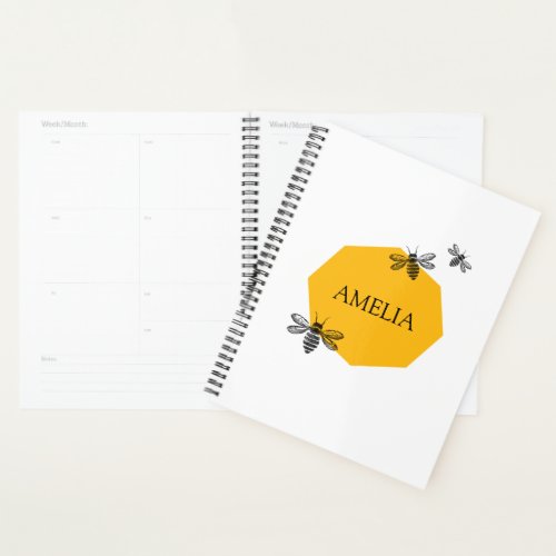 Undated Personalized Name Planner with Stickers