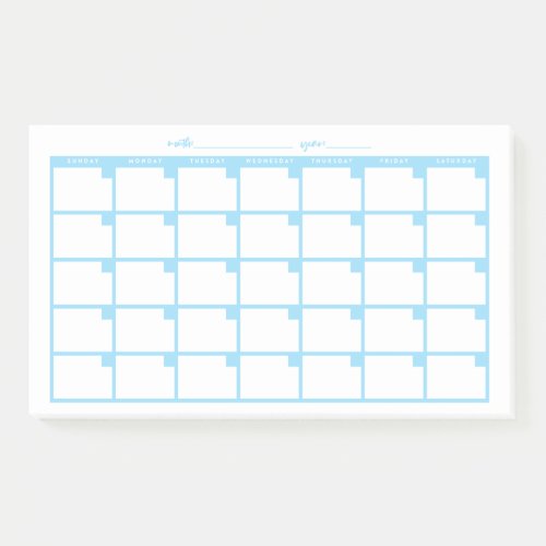 Undated Sticky Note Calendar _ Light Blue