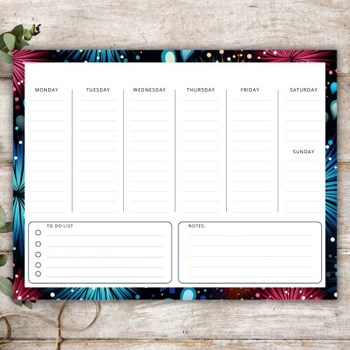 Undated Vertical Weekly Planner Todo List Notes