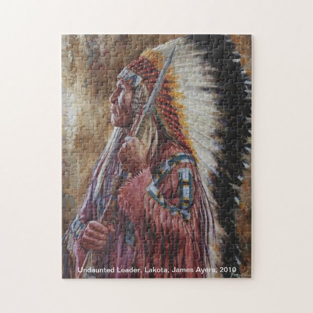 Undaunted Leader, American Indian Lakota puzzle (Vertical)