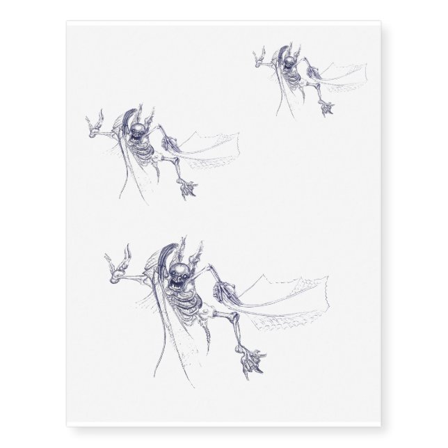 undead bat tatoo temporary tattoos (Front)