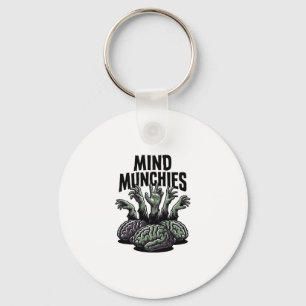 Undead Brain Feast Vintage Zombie Hands Horror Shi Keychain