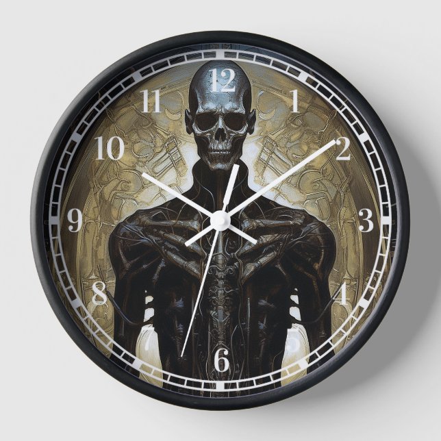 Undead Cyborg Sci-Fi Horror Art Clock (Front)