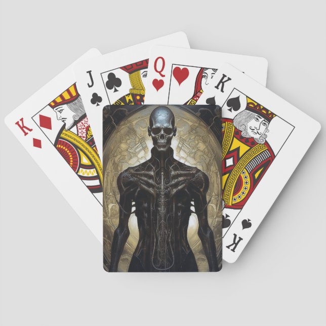Undead Cyborg Sci-Fi Horror Art Poker Cards (Back)
