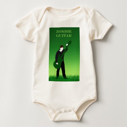 undead guitarist green baby bodysuit