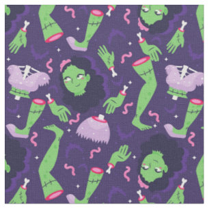 undead halloween zombie girl worms bats creepy fabric