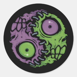 Undead Harmony: Zombie Yin Yang Symbol Classic Round Sticker
