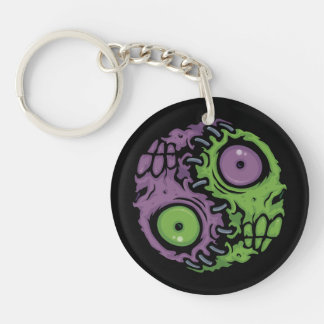 Undead Harmony: Zombie Yin Yang Symbol Keychain