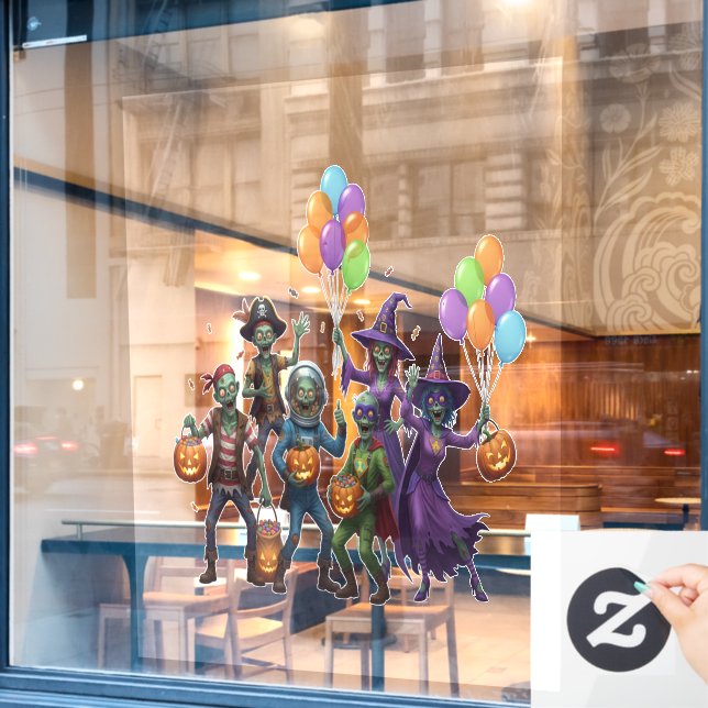 Undead Party Bash Halloween Window Cling (Cafe Window)
