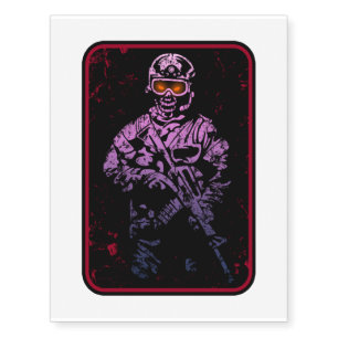 Undead Soldier Scary Zombie Halloween Gifts Temporary Tattoos