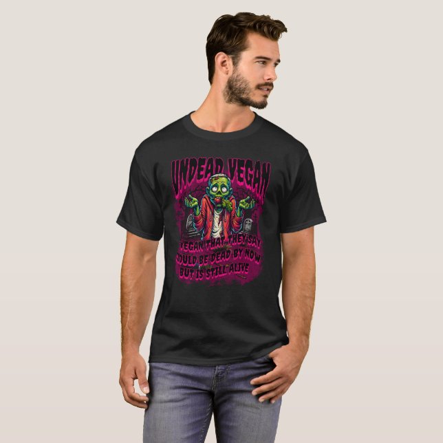 Undead Vegan Zombie Halloween T-Shirt (Front Full)