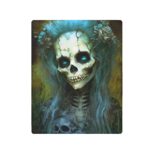 Undead Woman Skeleton Horror Metal Print