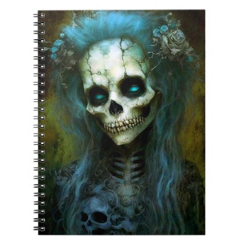 Undead Woman Skeleton Horror Notebook