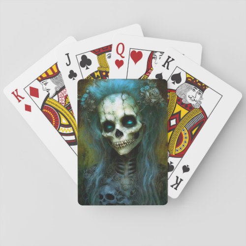 Undead Woman Skeleton Horror Playing Cards