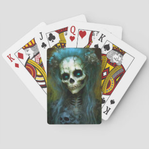 Undead Woman Skeleton Horror Poker Cards