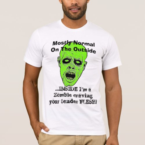 Undead Zombie Head _ funny sayings _ Craving Flesh T_Shirt