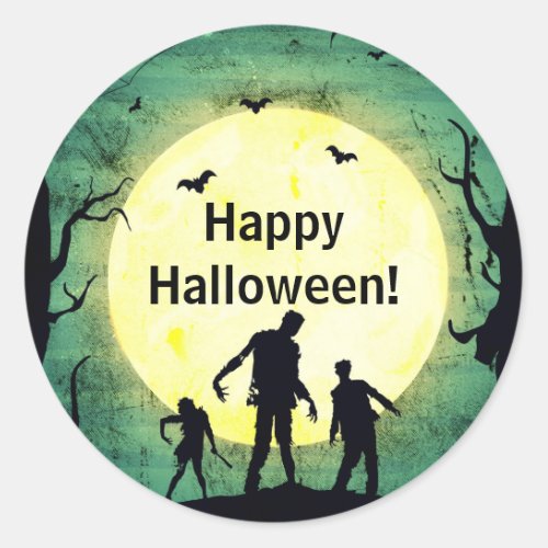 Undead Zombies Zombie Halloween Party Classic Round Sticker