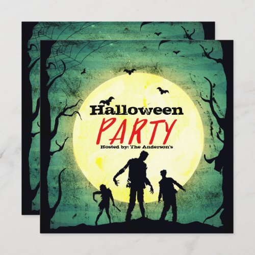 Undead Zombies Zombie Halloween Party Invitation