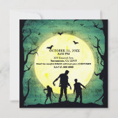 Undead Zombies Zombie Halloween Party Invitation (Back)