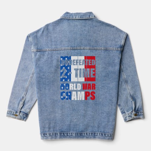 Undefeated 2 Time World War Champs Apparel  Denim Jacket