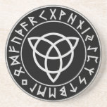 undefined drink coaster<br><div class="desc">The symbol has been used by Christians as a sign of the Blessed Trinity (Father, Son and Holy Spirit), especially since the Celtic Revival of the 19th century. The Triquetra holds significance in neopaganism in that it is believed to represent the three stages of the Triple Goddess. It is also...</div>