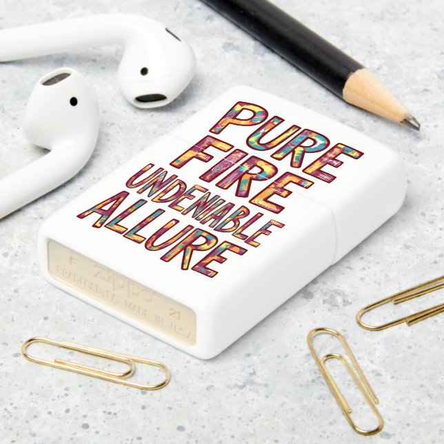 Undeniable Allure: Pure Fire Zippo Lighter (On Table 2)
