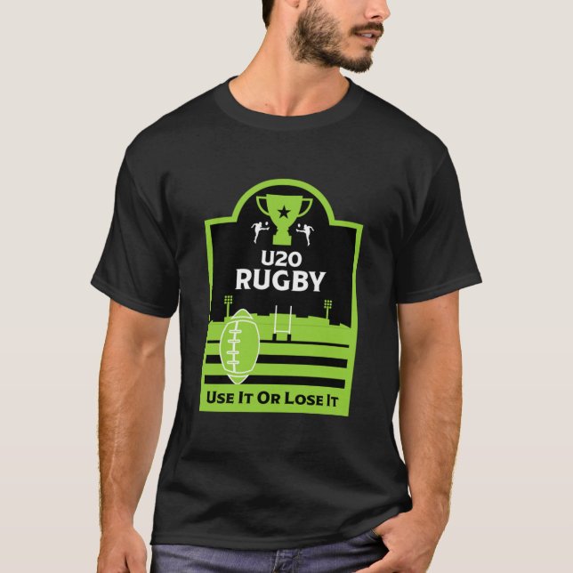 Under 20's Junior Rugby Players T-Shirt (Front)